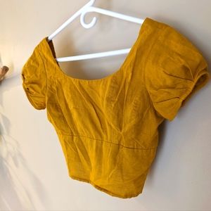 Gold cropped women's top